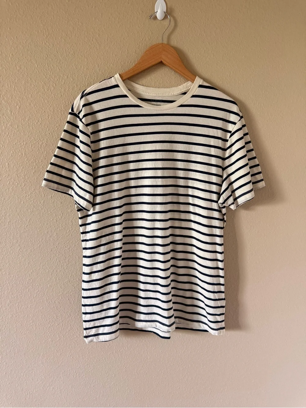 J. Crew Cream & Black Striped Short-Sleeve Tee